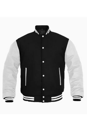 Black and White Letterman Varsity Jacket