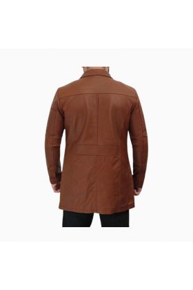 Wholesale Bristol Brown Leather Car Coat for Men