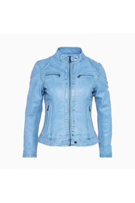 Wholesale Skyblue Ladies Leather Jacket