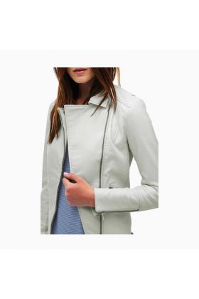 Wholesale Women Party Wear White Leather Jacket