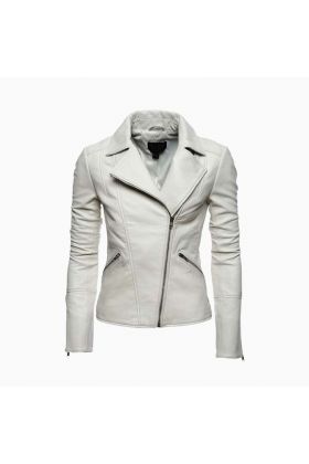 Wholesale Women Party Wear White Leather Jacket