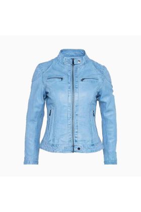 Wholesale Skyblue Ladies Leather Jacket