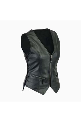 Wholesale Women Stylish Motorcycle Leather Vest