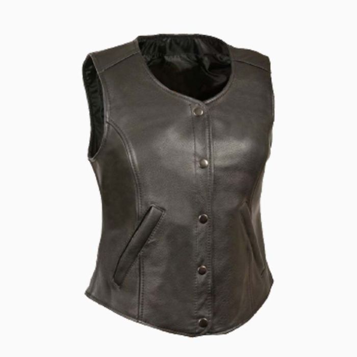 Wholesale Ladies Classic Biker Leather Vest