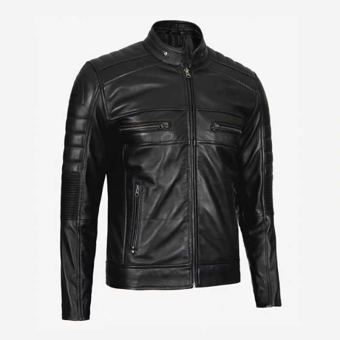 Wholesale Mens Preforated Cafe Racer Jacket