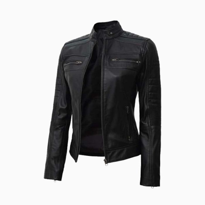 Wholesale Austin Cafe Racer Leather Jacket for Women