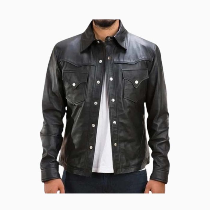 Wholesale Classic Lambskin Leather Shirt for Men