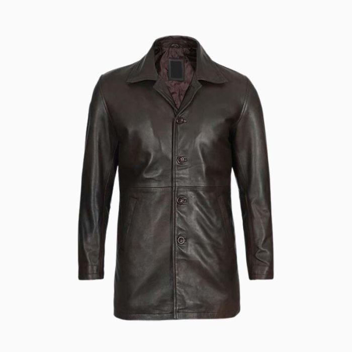 Wholesale Classic Short Length Leather Coat for Men