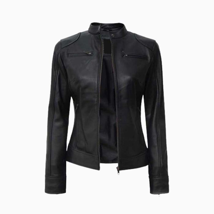 Wholesale Dodge Racer Leather Jacket for Women