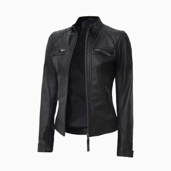 Wholesale Ladies Johnson Black Quilted Leather Jacket