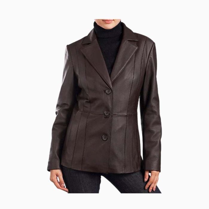 Wholesale Ladies Modern Blazer Leather Coat