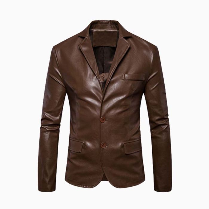 Wholesale Men Blazer Style Leather Jacket