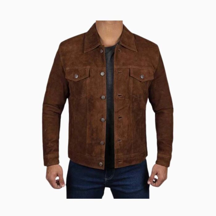 Wholesale Western Men Suede Leather Trucker Jacket