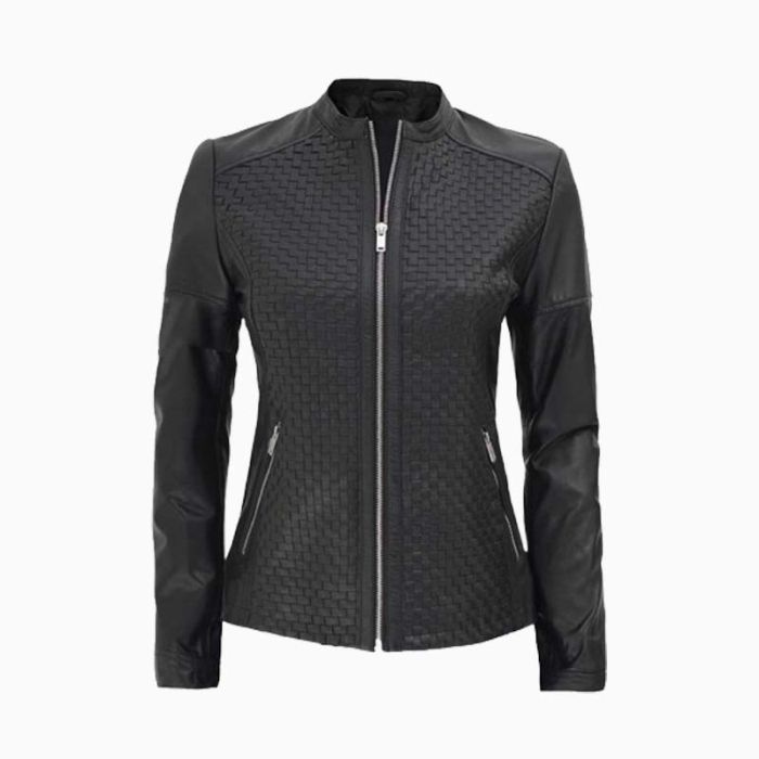 Wholesale Women's Cafe Racer Textured Leather Jacket