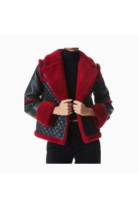  Wholesale Ladies Aviator Pilot Shear-ling Jacket