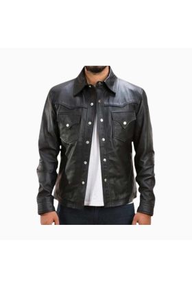 Wholesale Classic Lambskin Leather Shirt for Men