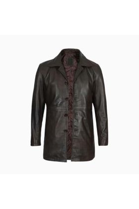 Wholesale Classic Short Length Leather Coat for Men