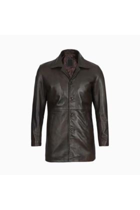 Wholesale Classic Short Length Leather Coat for Men
