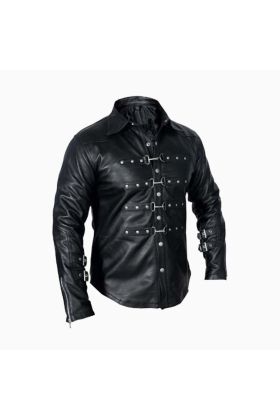 Wholesale Gothic Design Leather Shirt for Men