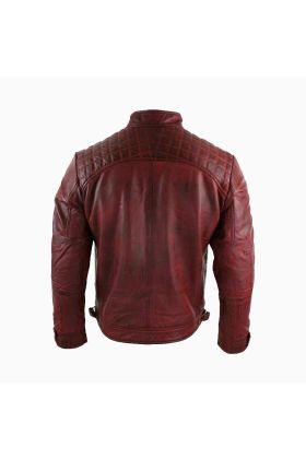 Wholesale Handmade Men Waxed Biker Leather Jacket