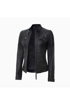 Wholesale Ladies Johnson Black Quilted Leather Jacket