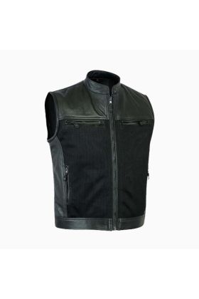 Wholesale Men Perforated Biker Leather Vest