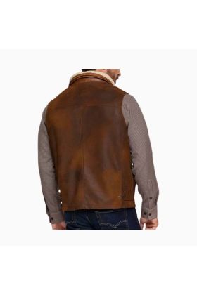 Wholesale Men Vintage Brown Leather Vest