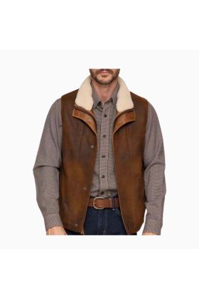 Wholesale Men Vintage Brown Leather Vest