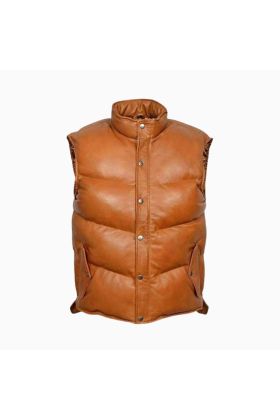Wholesale Puffer Leather Waistcoat Vest for Men