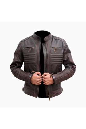 Wholesale Racer Biker Leather Jacket for Men