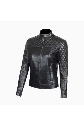 Wholesale Real Leather Quilted Jacket for Women
