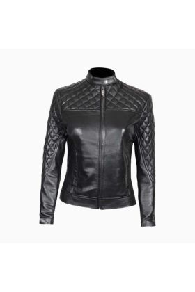 Wholesale Real Leather Quilted Jacket for Women