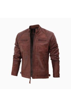 Wholesale Vincent Distressed Motorcycle Leather Jacket