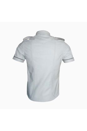 Wholesale White Leather Fashion Shirt for Men