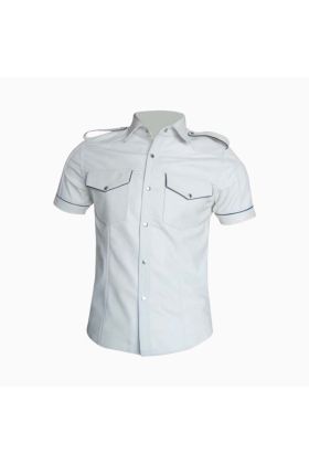 Wholesale White Leather Fashion Shirt for Men