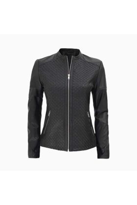 Wholesale Women's Cafe Racer Textured Leather Jacket