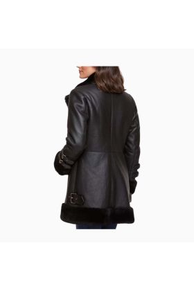 Wholesale Women Stylish Long Leather Overcoat