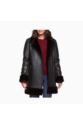 Wholesale Women Stylish Long Leather Overcoat